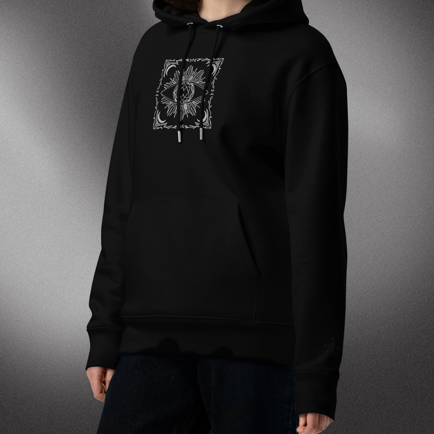 Black hidden sigil 'protection' hoodie | 100% organic cotton