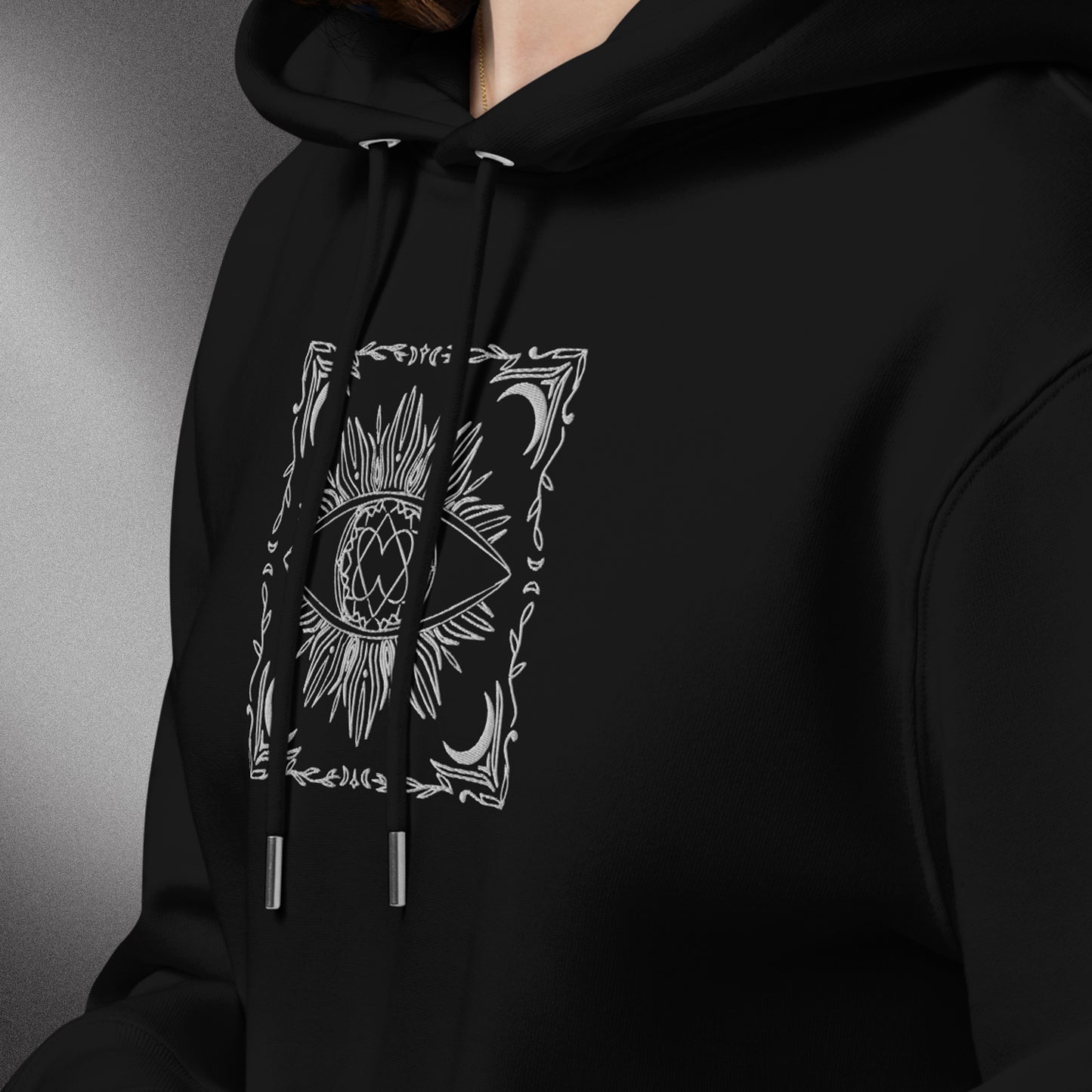 Black hidden sigil 'protection' hoodie | 100% organic cotton